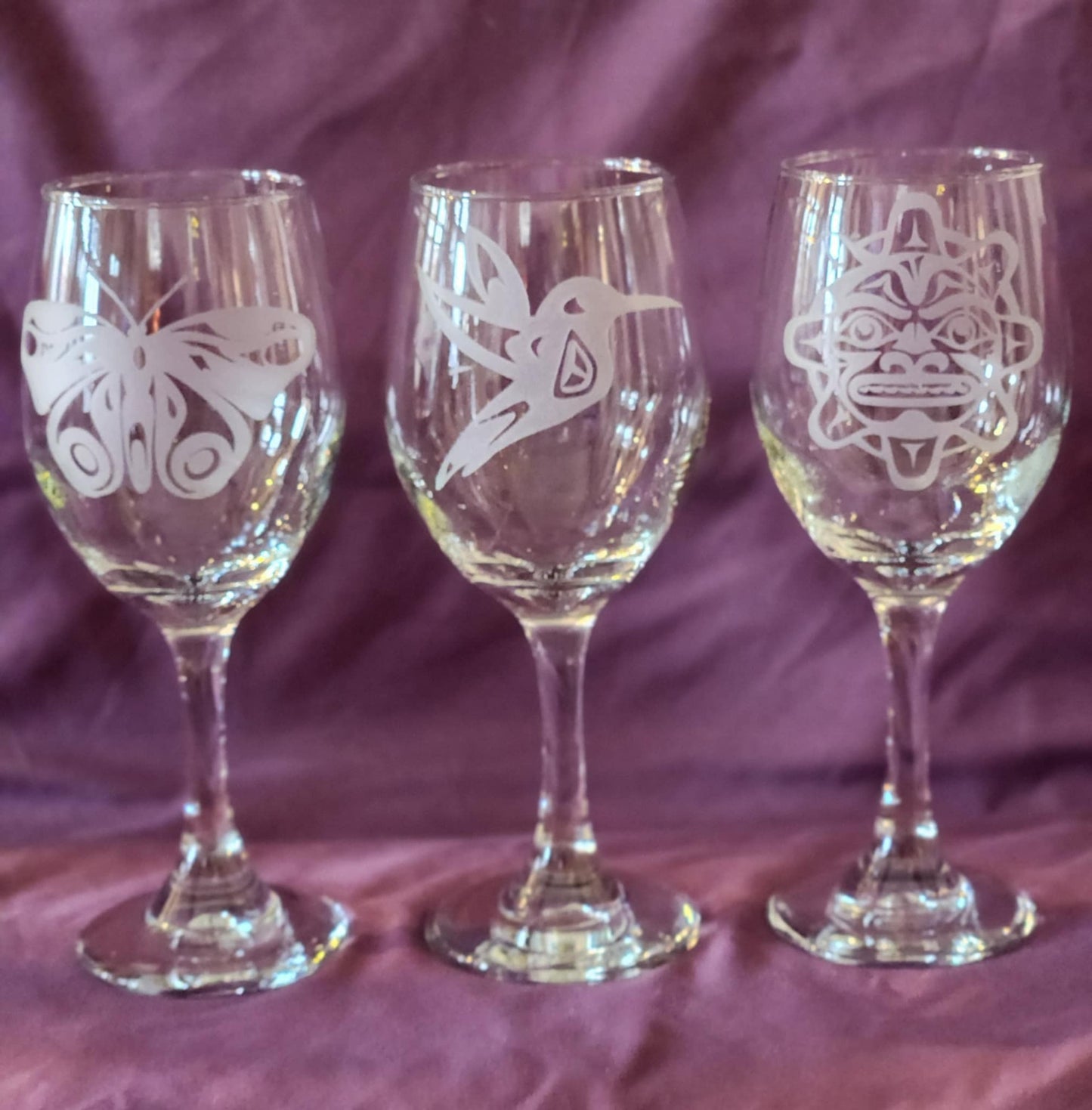 Clear and Frosted Wine Glasses