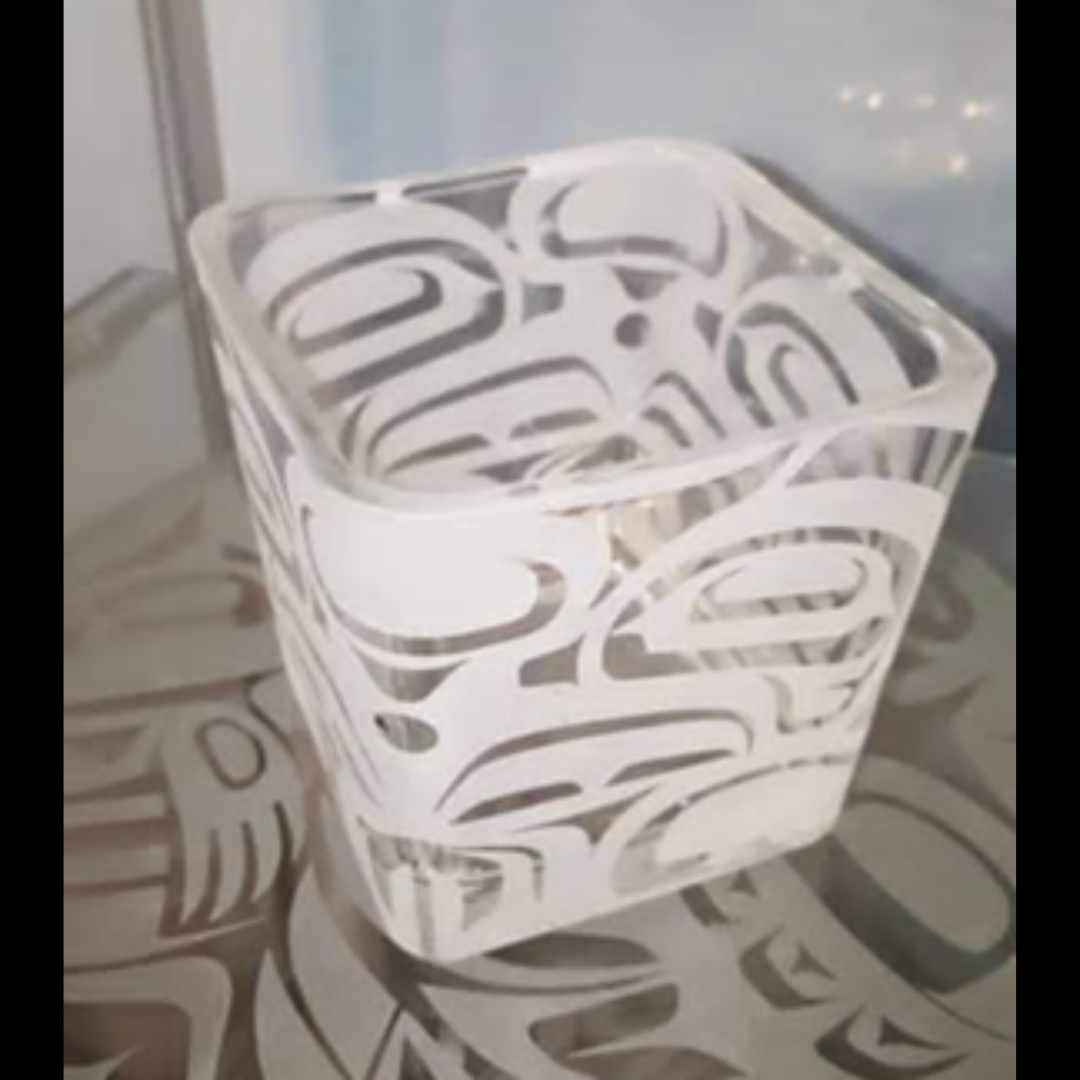 Small Bentwood Box Glass Centerpiece