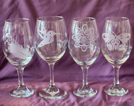 Clear and Frosted Wine Glasses