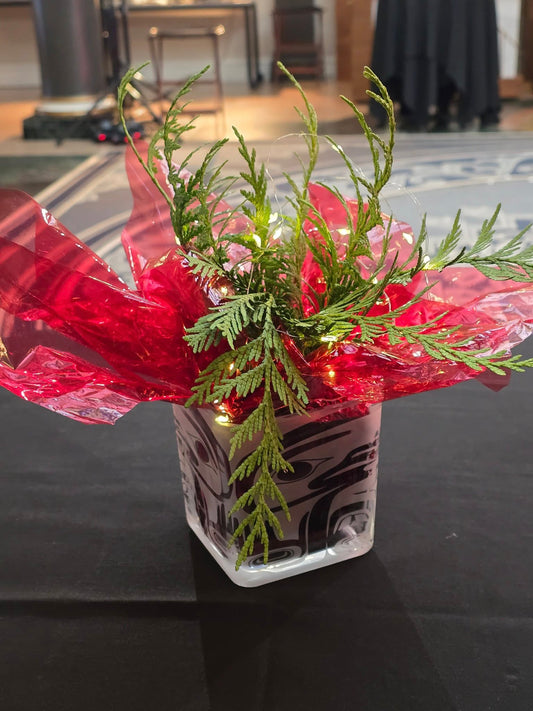 Small Bentwood Box Glass Centerpiece
