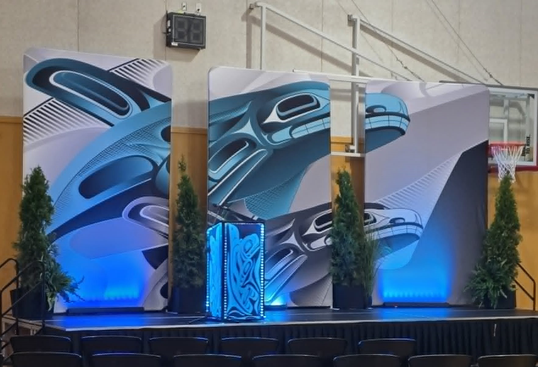 Stage for the Tsleil-Waututh Nation graduation ceremony