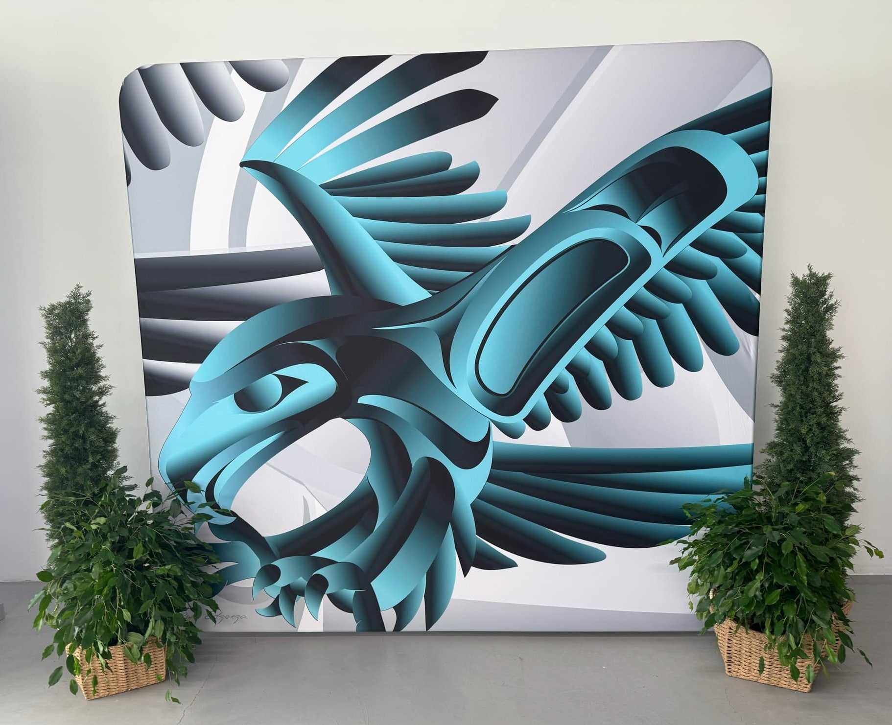 Eagle’s Landing Teal backdrop