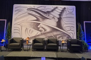 Raven’s Warrior backdrop at an event