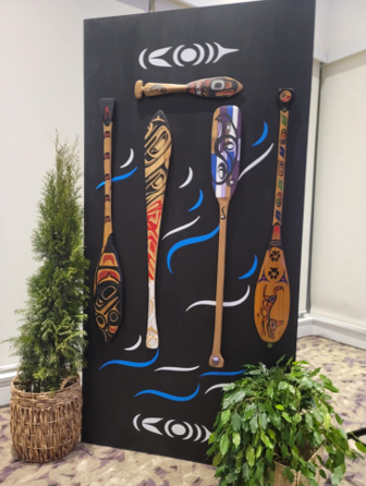 Black display board customized with paddles