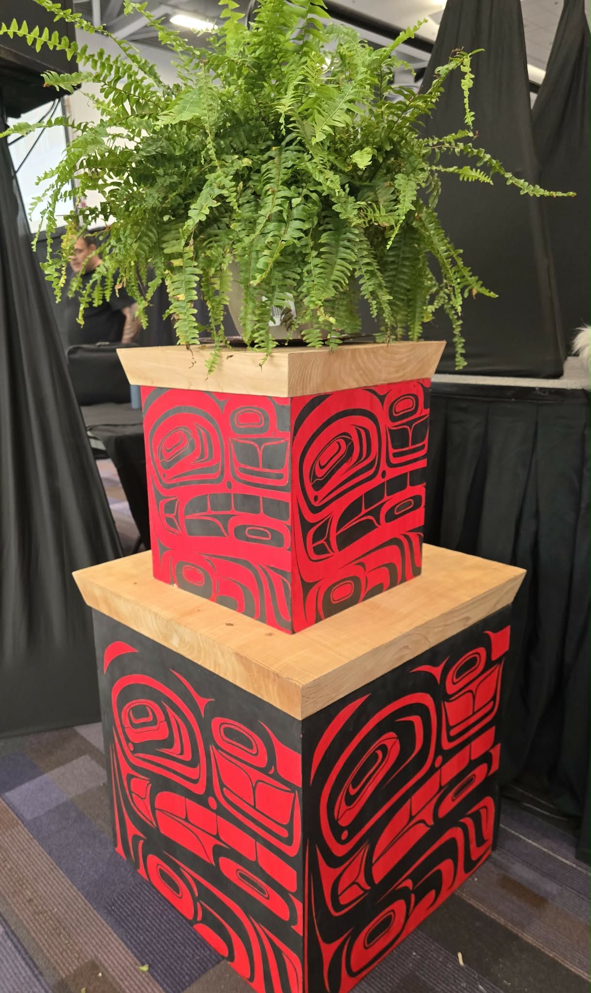 Red and black Bentwood Box display set